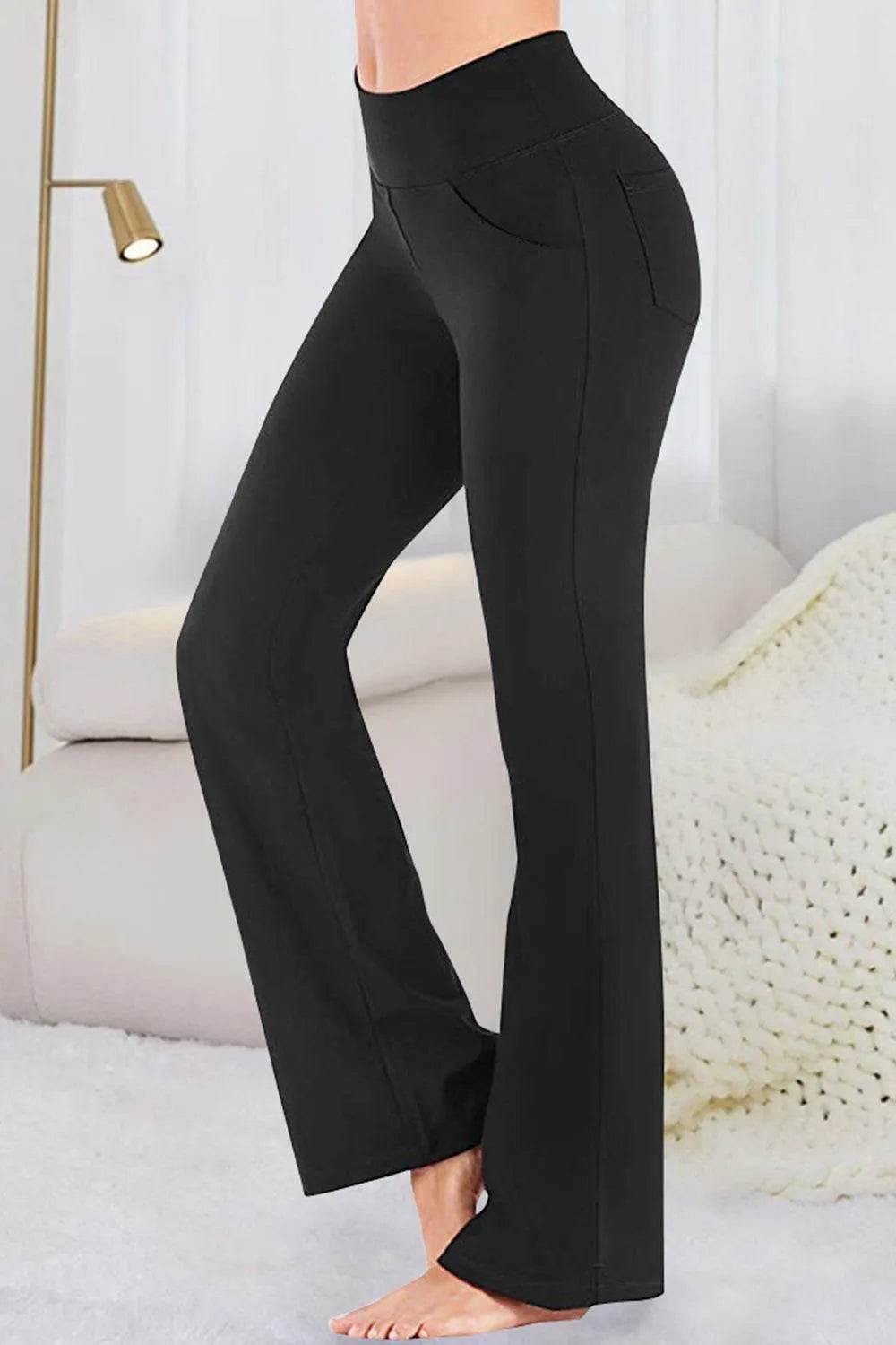 Bona Fide Fashion - Pocketed High Waist Active Pants - Women Fashion - Bona Fide Fashion