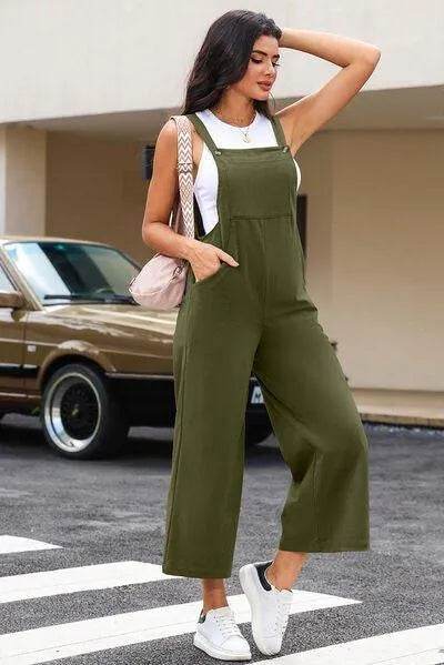 Bona Fide Fashion - Pocketed Wide Leg Overall - Women Fashion - Bona Fide Fashion