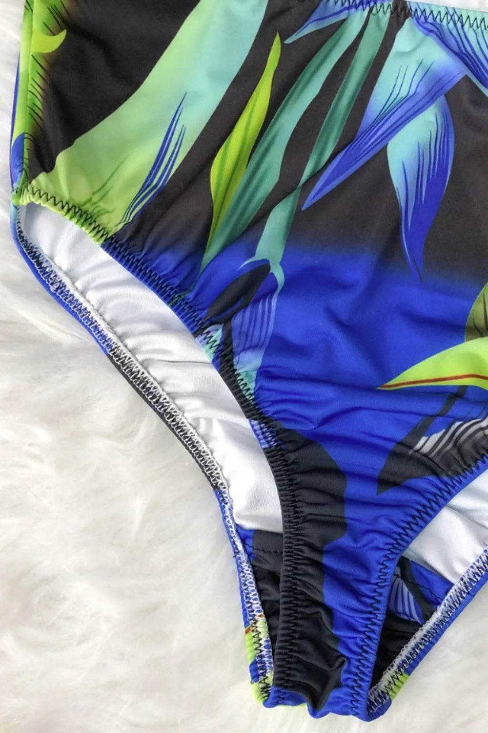 Bona Fide Fashion - Printed Halter Neck One-Piece Swimwear - Women Fashion - Bona Fide Fashion