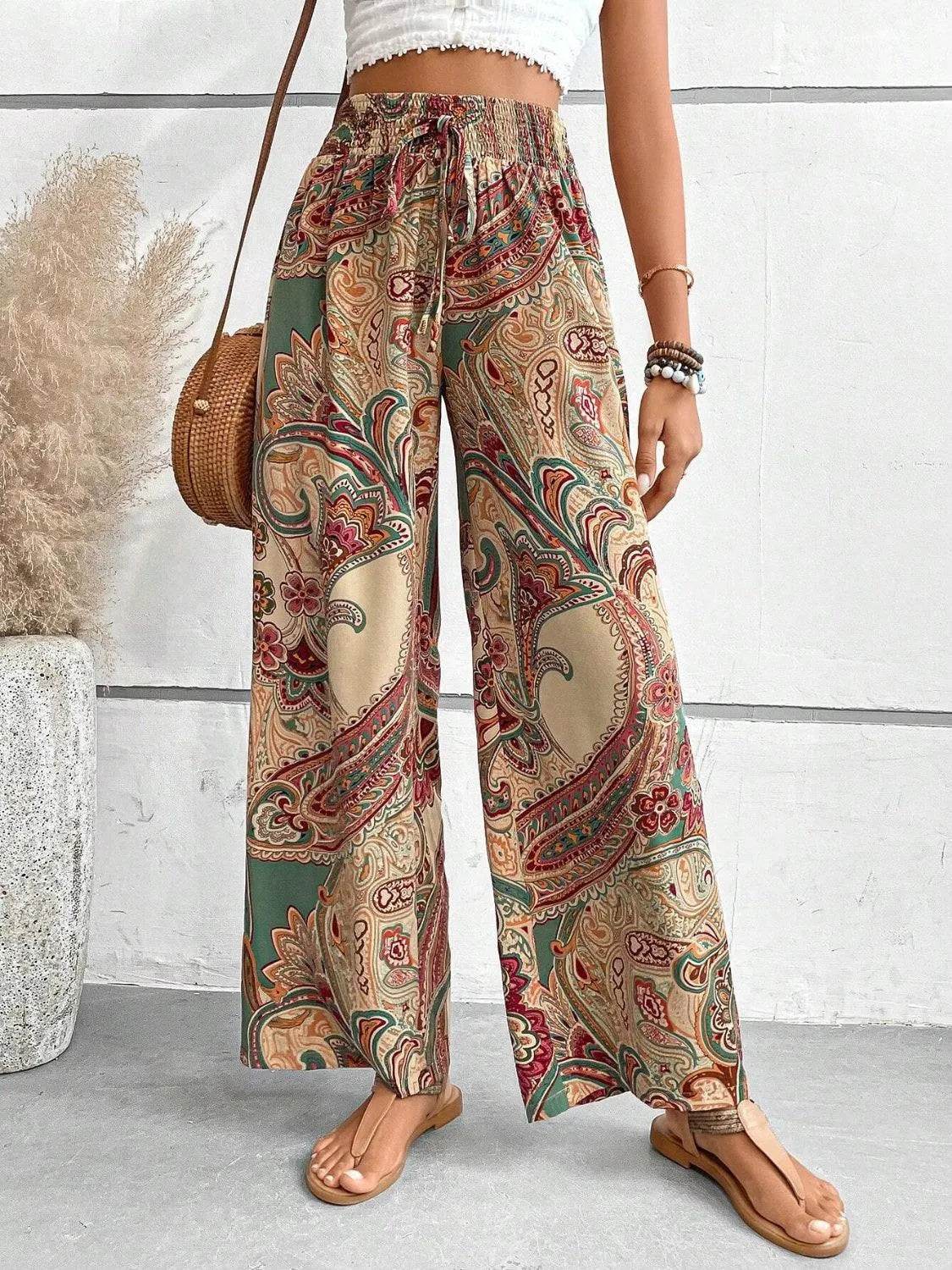 Bona Fide Fashion - Printed Wide Leg Pants - Women Fashion - Bona Fide Fashion