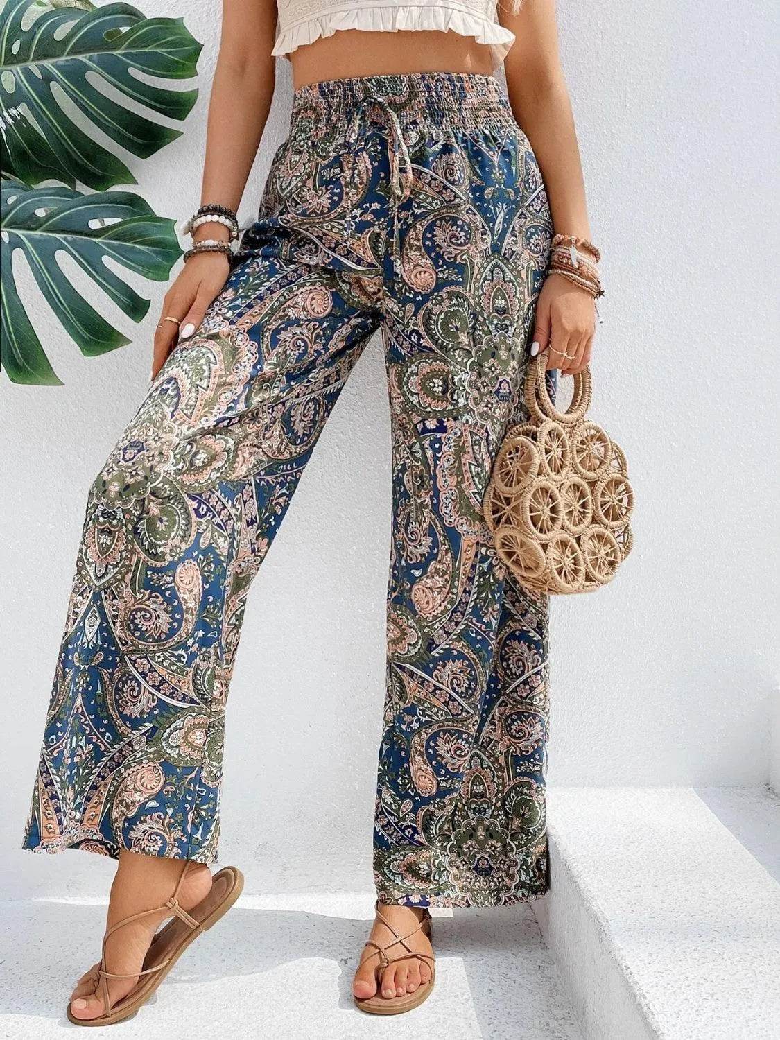 Bona Fide Fashion - Printed Wide Leg Pants - Women Fashion - Bona Fide Fashion