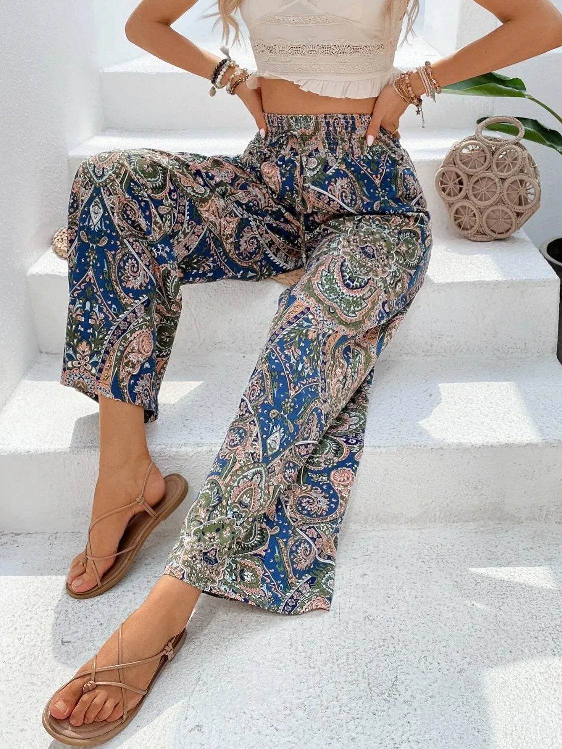 Bona Fide Fashion - Printed Wide Leg Pants - Women Fashion - Bona Fide Fashion