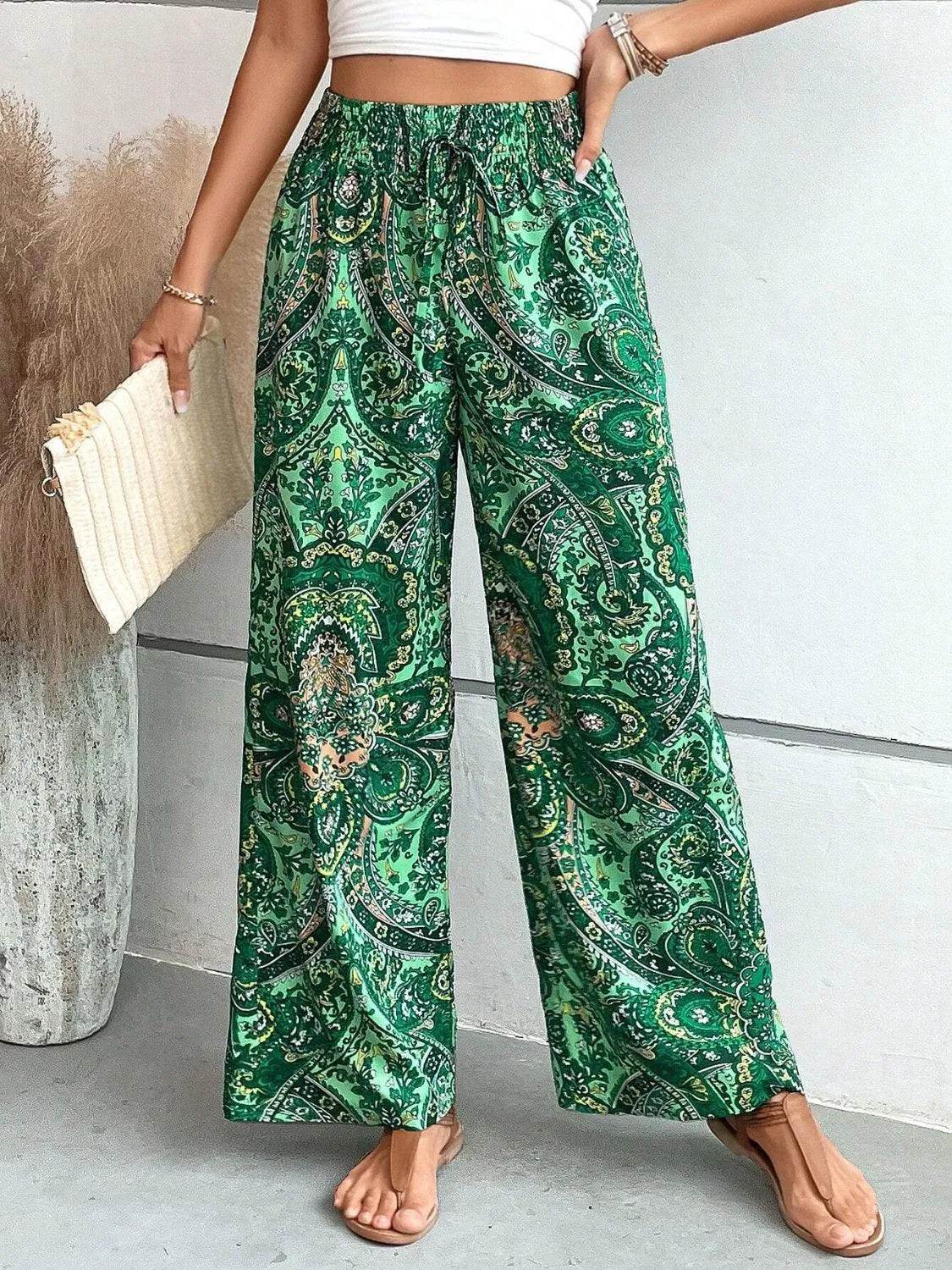 Bona Fide Fashion - Printed Wide Leg Pants - Women Fashion - Bona Fide Fashion