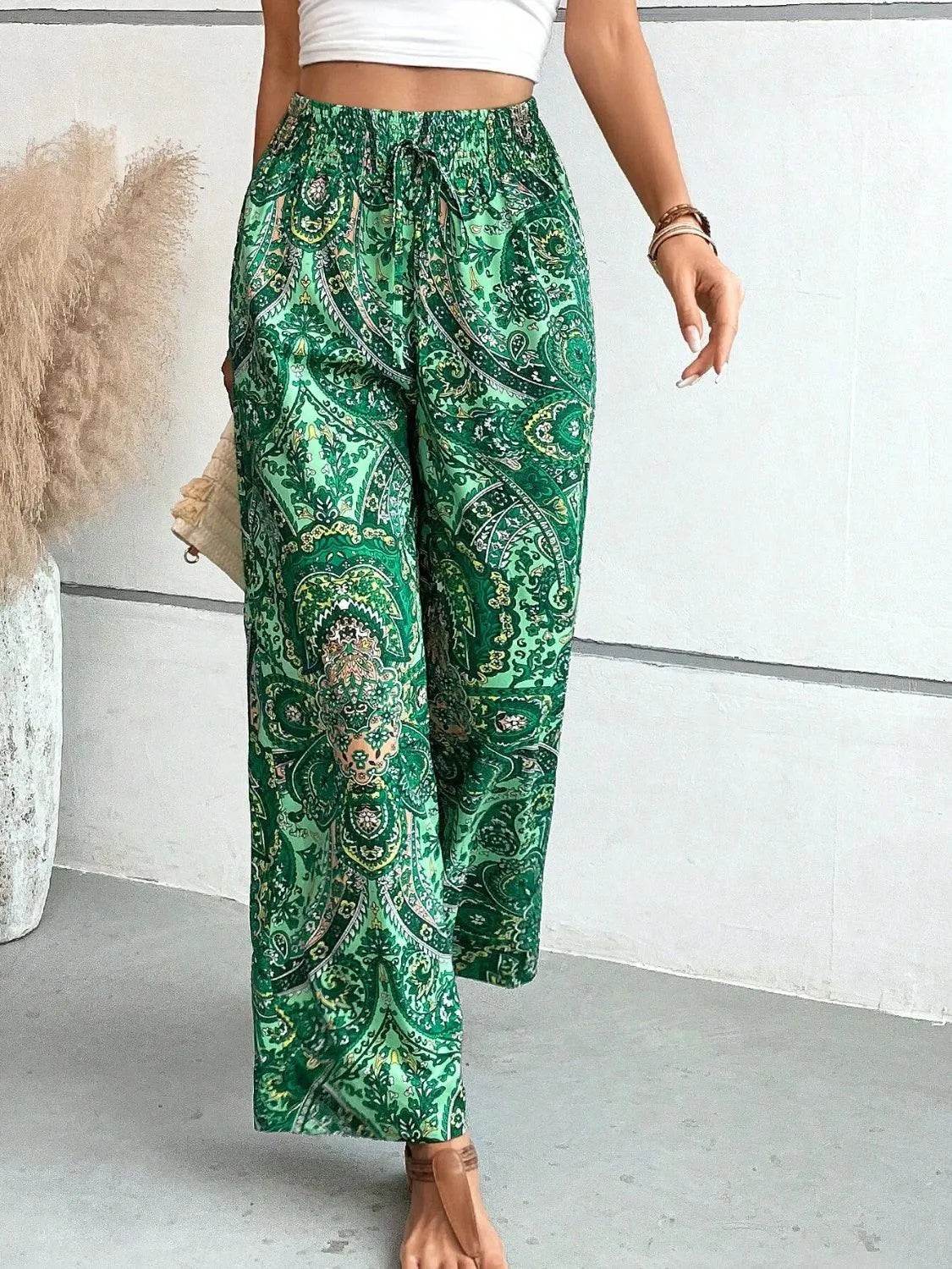 Bona Fide Fashion - Printed Wide Leg Pants - Women Fashion - Bona Fide Fashion