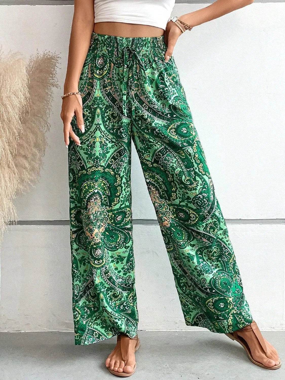 Bona Fide Fashion - Printed Wide Leg Pants - Women Fashion - Bona Fide Fashion