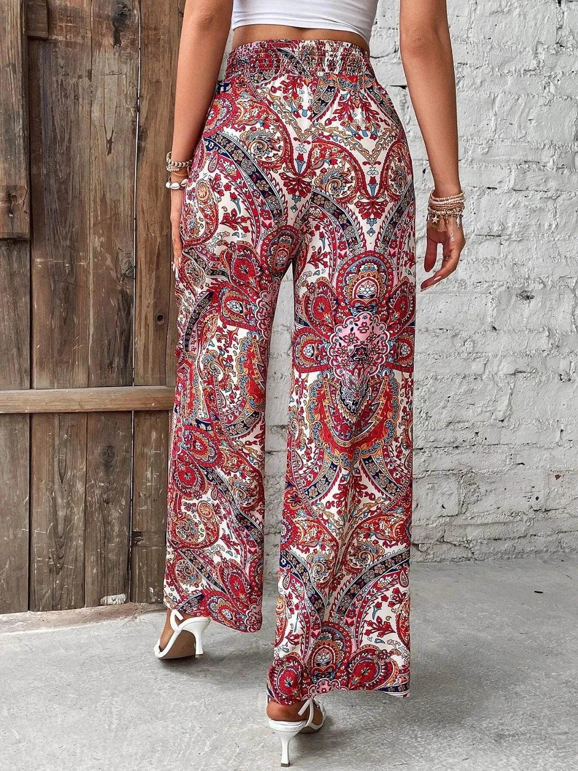 Bona Fide Fashion - Printed Wide Leg Pants - Women Fashion - Bona Fide Fashion