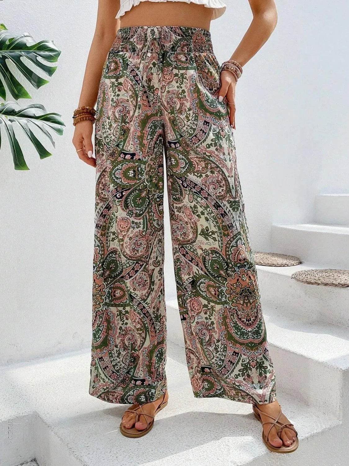Bona Fide Fashion - Printed Wide Leg Pants - Women Fashion - Bona Fide Fashion