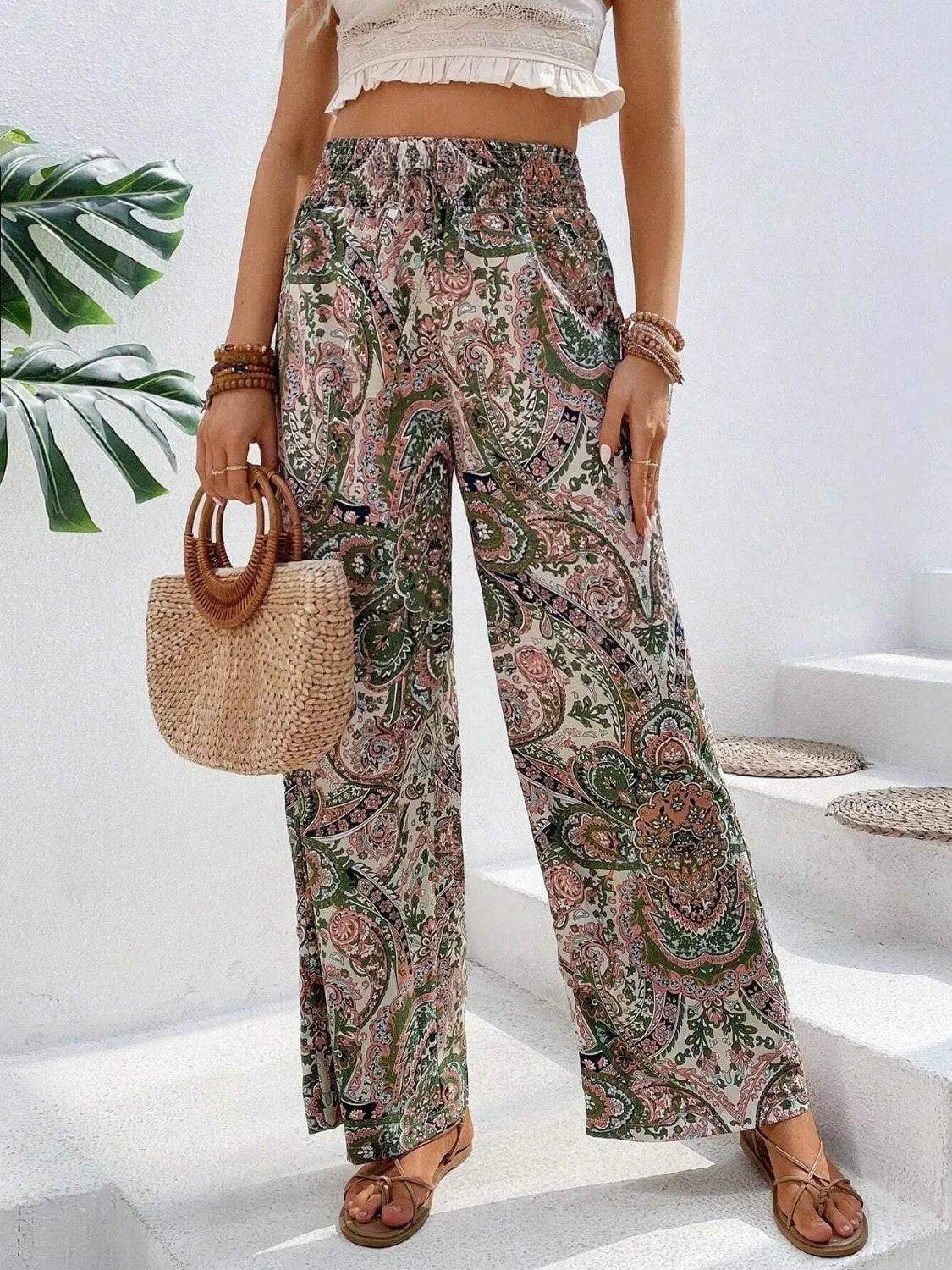 Bona Fide Fashion - Printed Wide Leg Pants - Women Fashion - Bona Fide Fashion