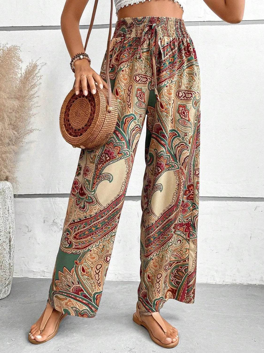 Bona Fide Fashion - Printed Wide Leg Pants - Women Fashion - Bona Fide Fashion