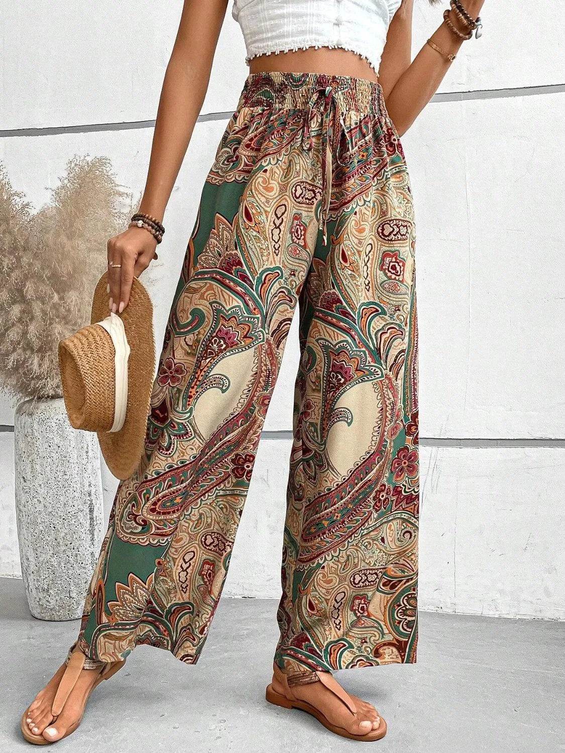 Bona Fide Fashion - Printed Wide Leg Pants - Women Fashion - Bona Fide Fashion