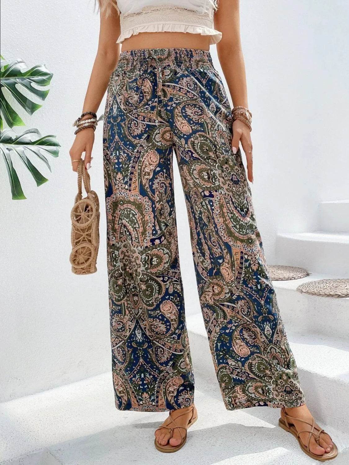 Bona Fide Fashion - Printed Wide Leg Pants - Women Fashion - Bona Fide Fashion