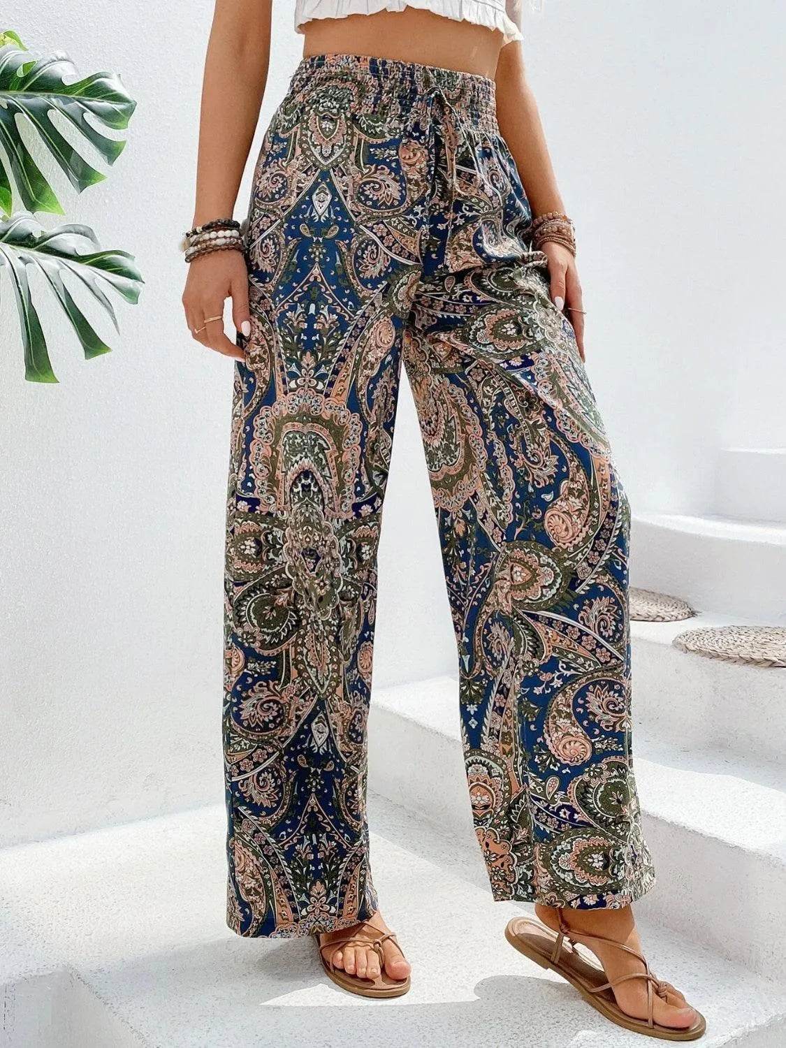 Bona Fide Fashion - Printed Wide Leg Pants - Women Fashion - Bona Fide Fashion