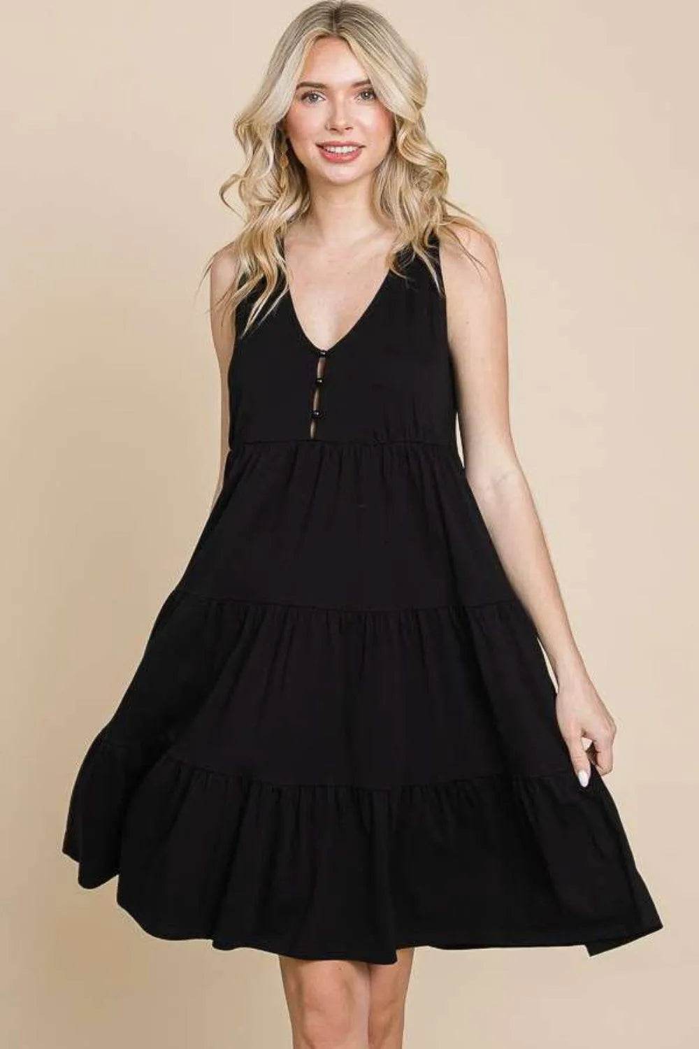 Bona Fide Fashion - Racerback Tiered Tank Dress - Women Fashion - Bona Fide Fashion