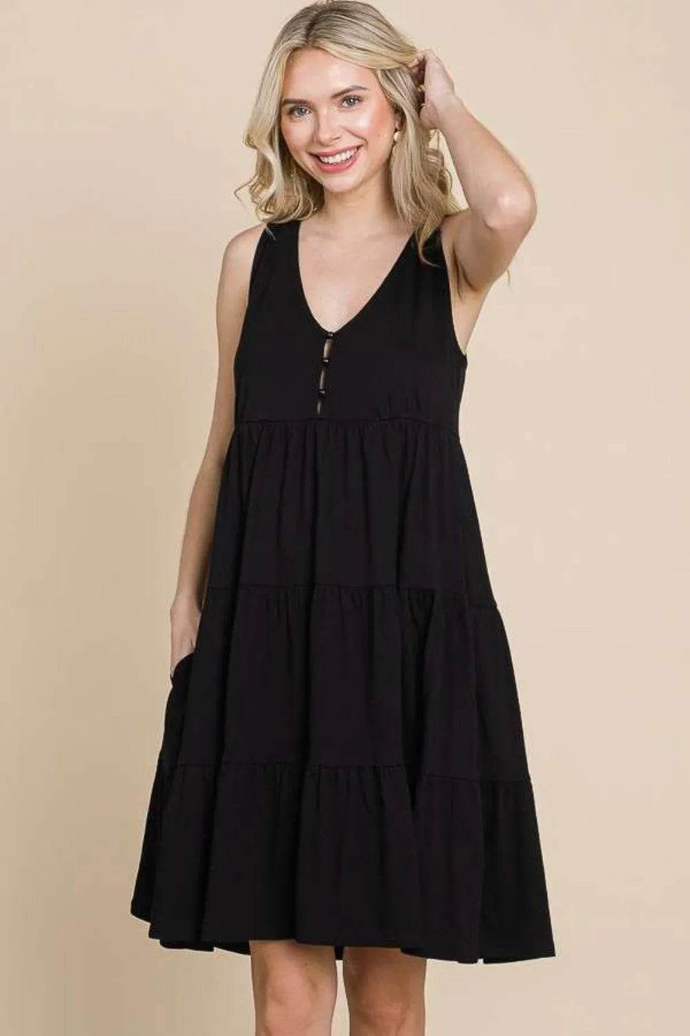 Bona Fide Fashion - Racerback Tiered Tank Dress - Women Fashion - Bona Fide Fashion