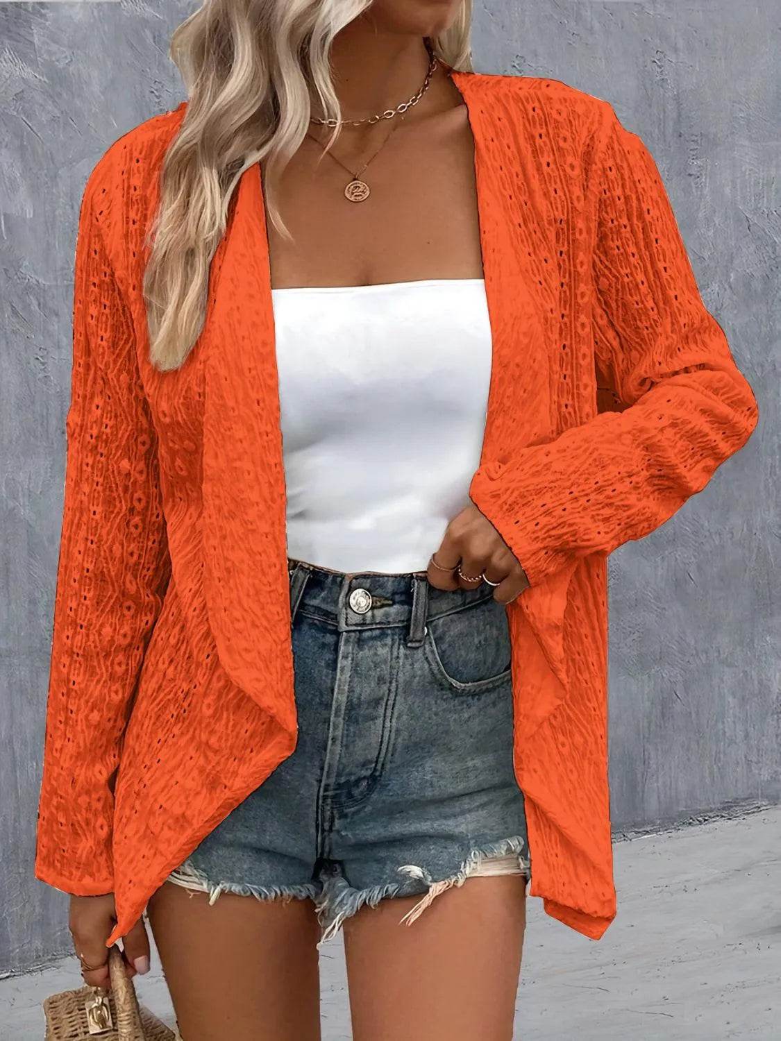 Bona Fide Fashion - Roll-Tab Sleeve Cardigan - Women Fashion - Bona Fide Fashion