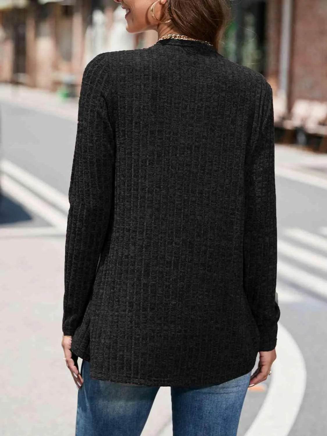 Bona Fide Fashion - Round Neck Long Sleeve Shirt - Women Fashion - Bona Fide Fashion