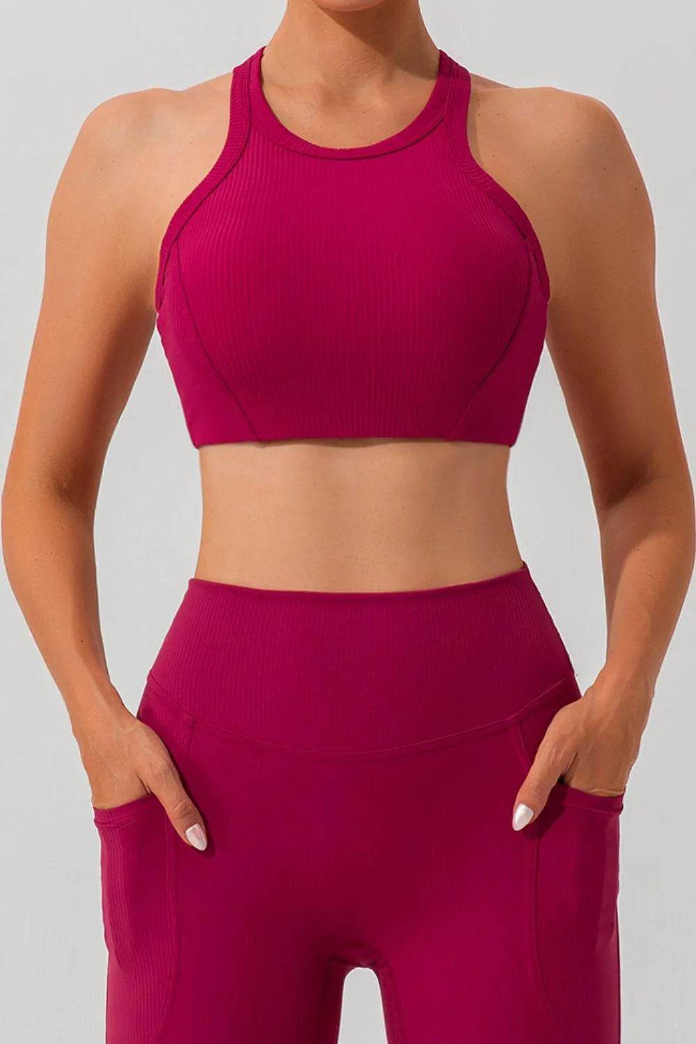Bona Fide Fashion - Round Neck Racerback Active Tank - Women Fashion - Bona Fide Fashion