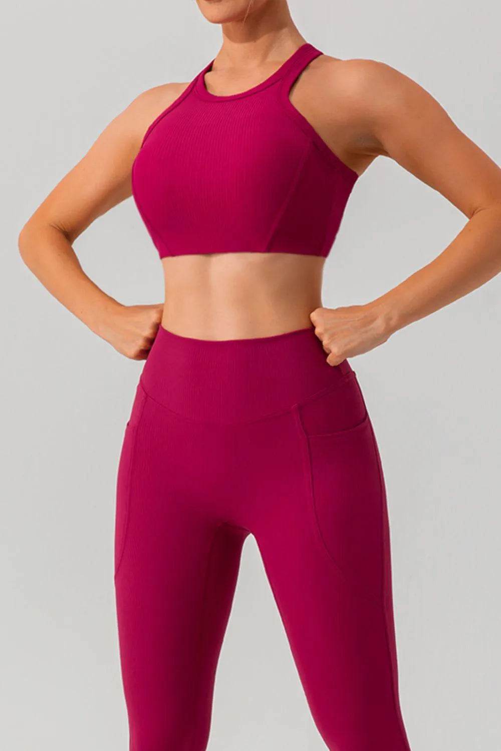 Bona Fide Fashion - Round Neck Racerback Active Tank - Women Fashion - Bona Fide Fashion