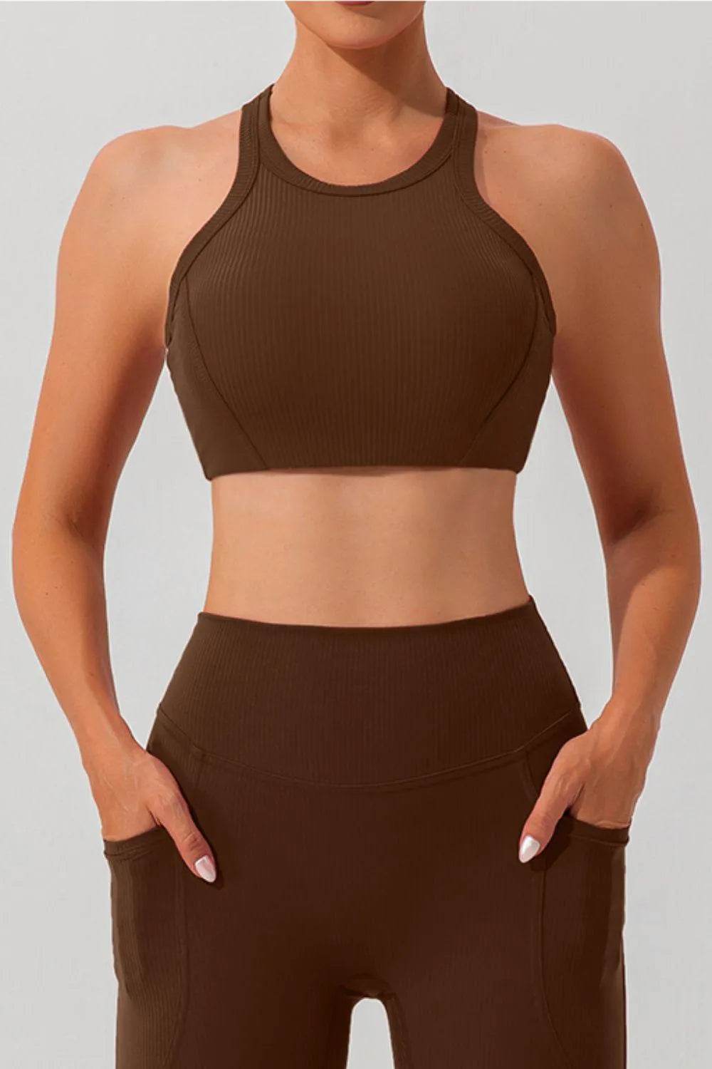 Bona Fide Fashion - Round Neck Racerback Active Tank - Women Fashion - Bona Fide Fashion