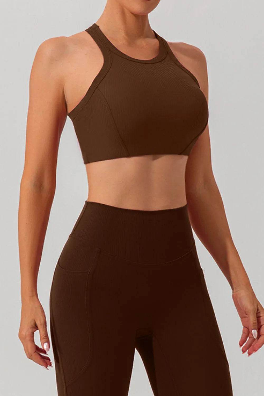 Bona Fide Fashion - Round Neck Racerback Active Tank - Women Fashion - Bona Fide Fashion