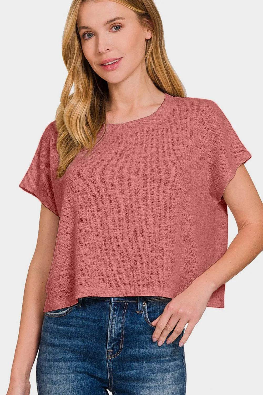 Bona Fide Fashion - Round Neck Short Sleeve T-Shirt - Women Fashion - Bona Fide Fashion