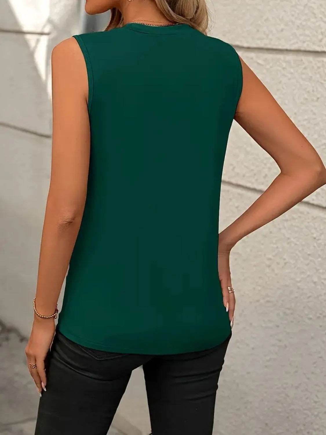 Bona Fide Fashion - Round Neck Sleeveless Tank - Women Fashion - Bona Fide Fashion