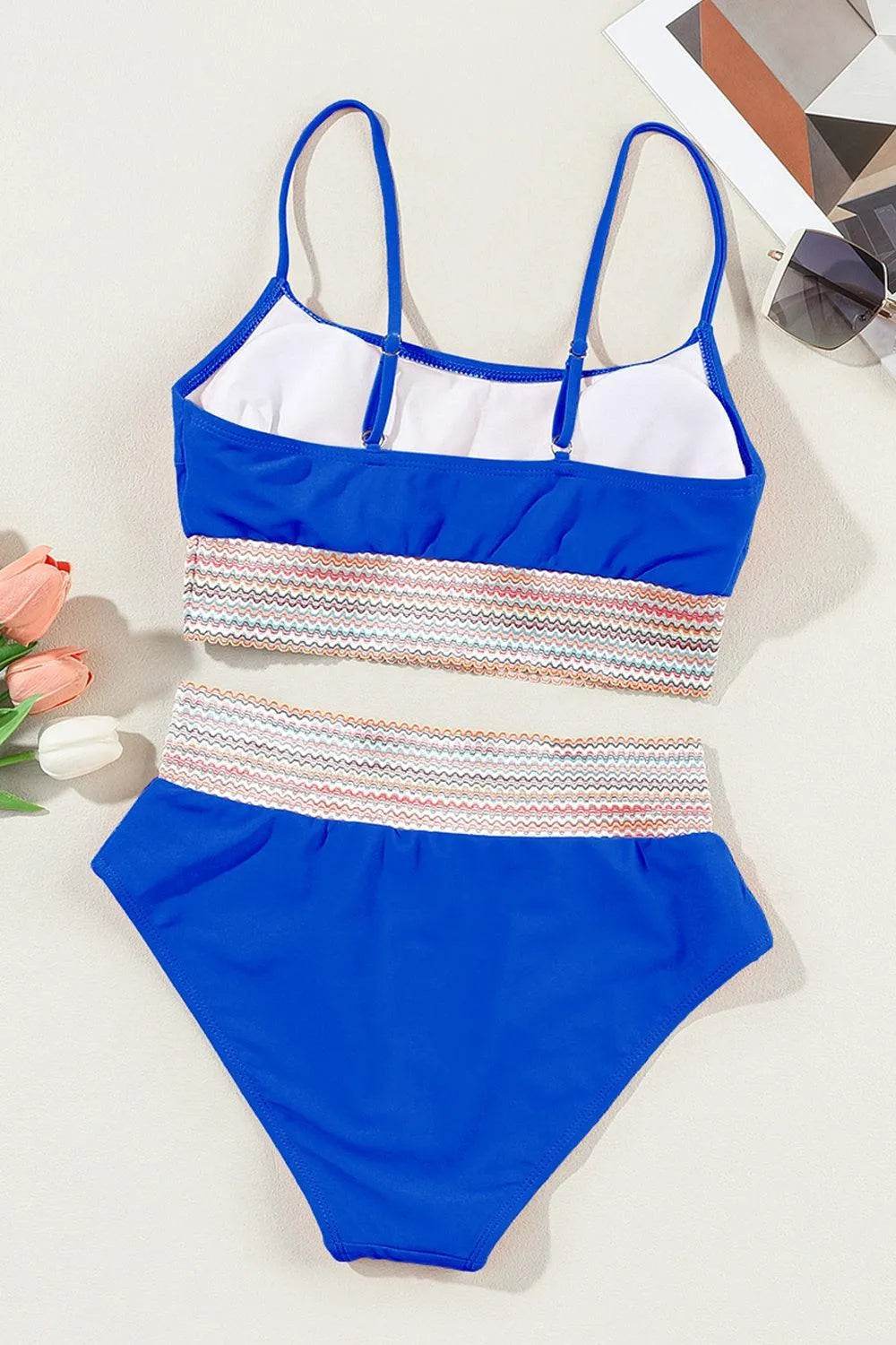 Bona Fide Fashion - Scoop Neck Spaghetti Strap Bikini Set - Women Fashion - Bona Fide Fashion