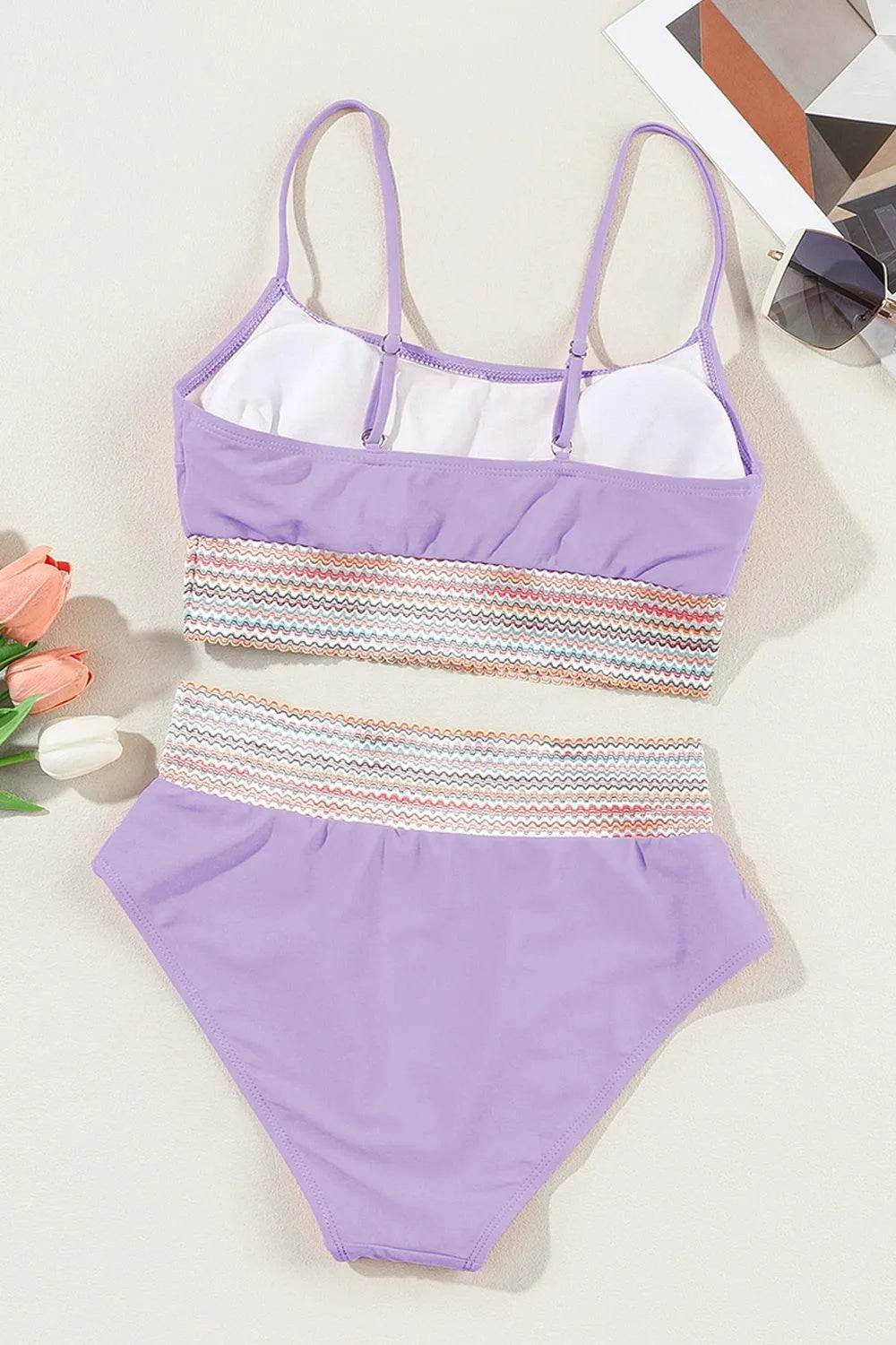 Bona Fide Fashion - Scoop Neck Spaghetti Strap Bikini Set - Women Fashion - Bona Fide Fashion