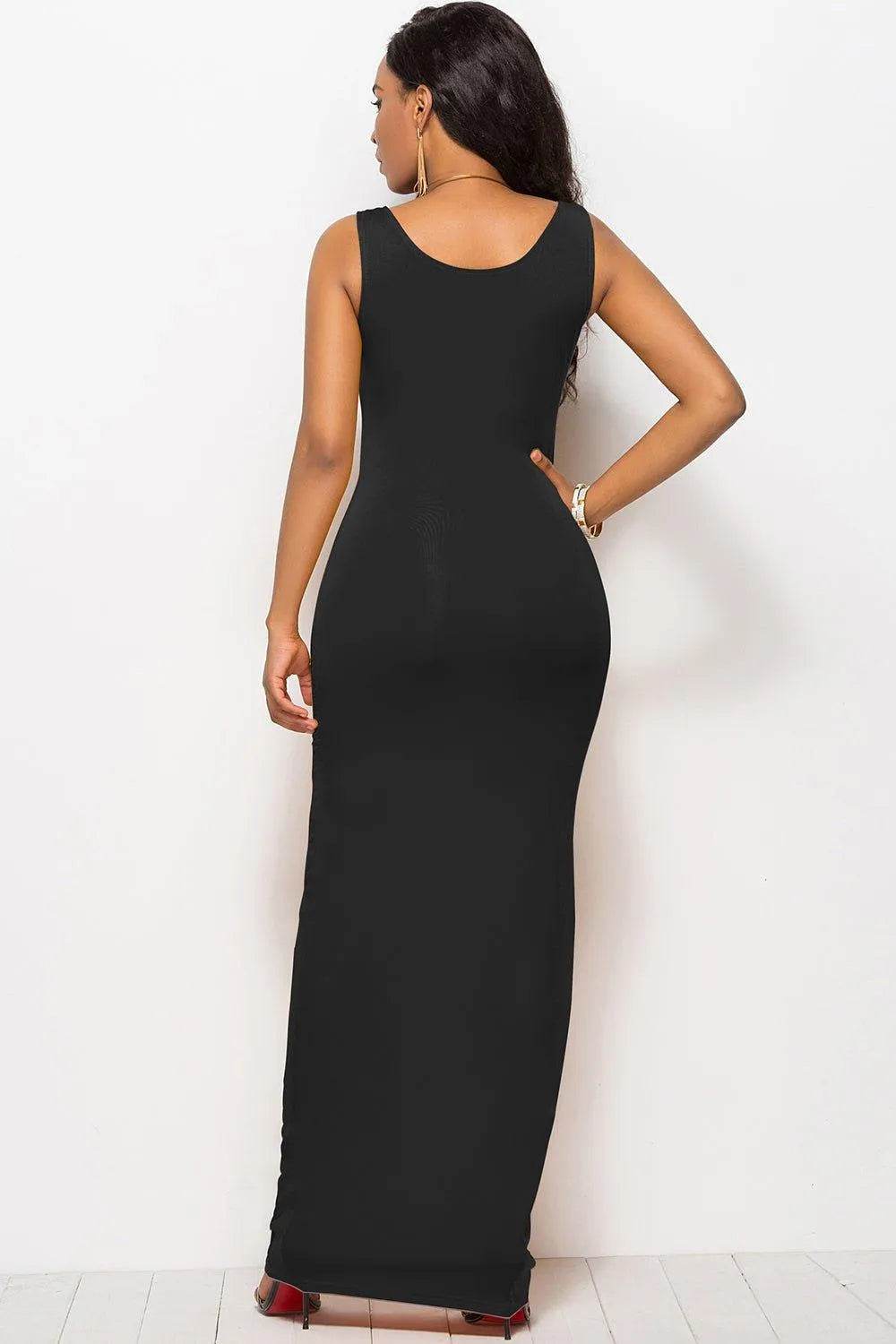 Bona Fide Fashion - Scoop Neck Wide Strap Maxi Dress - Women Fashion - Bona Fide Fashion