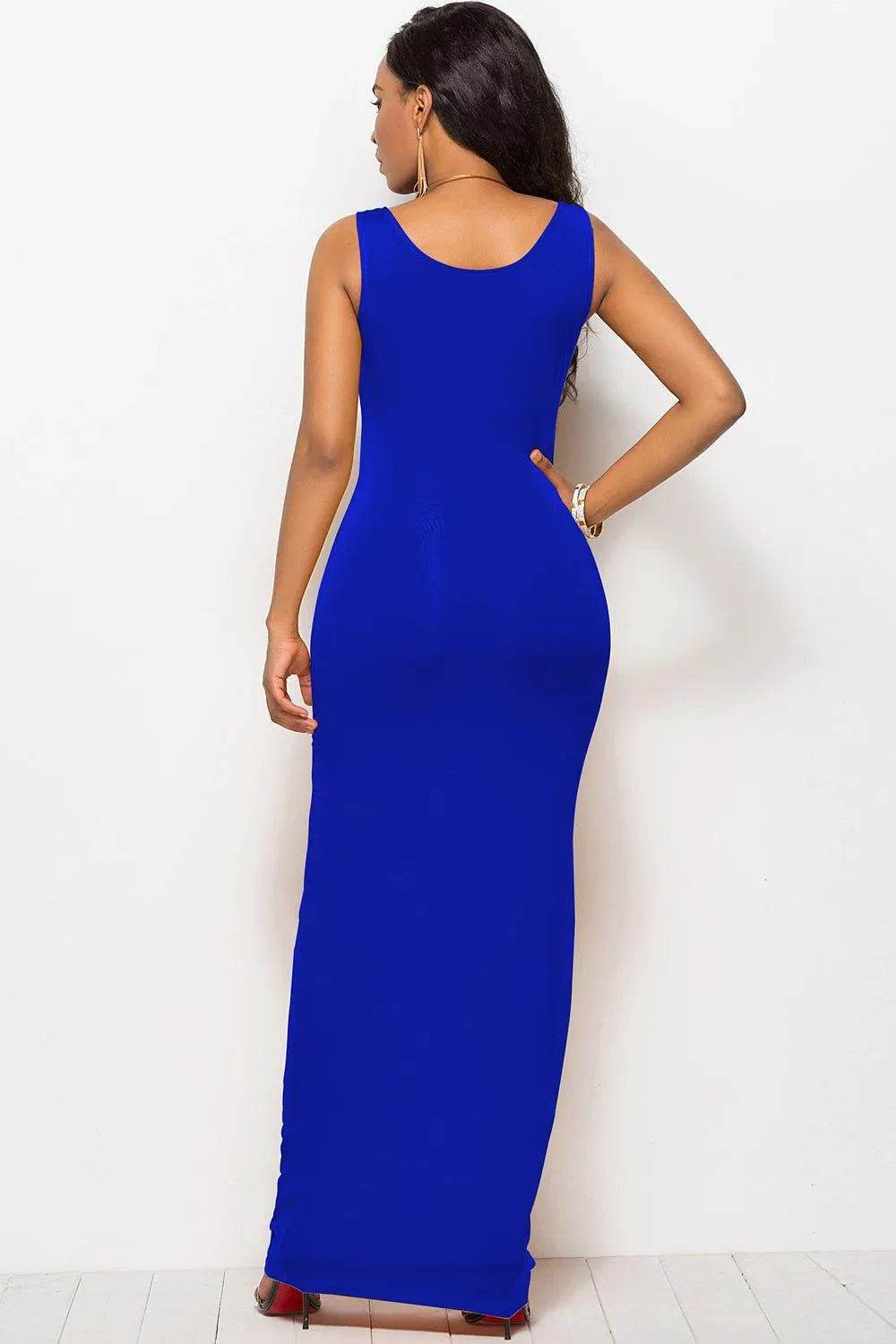 Bona Fide Fashion - Scoop Neck Wide Strap Maxi Dress - Women Fashion - Bona Fide Fashion