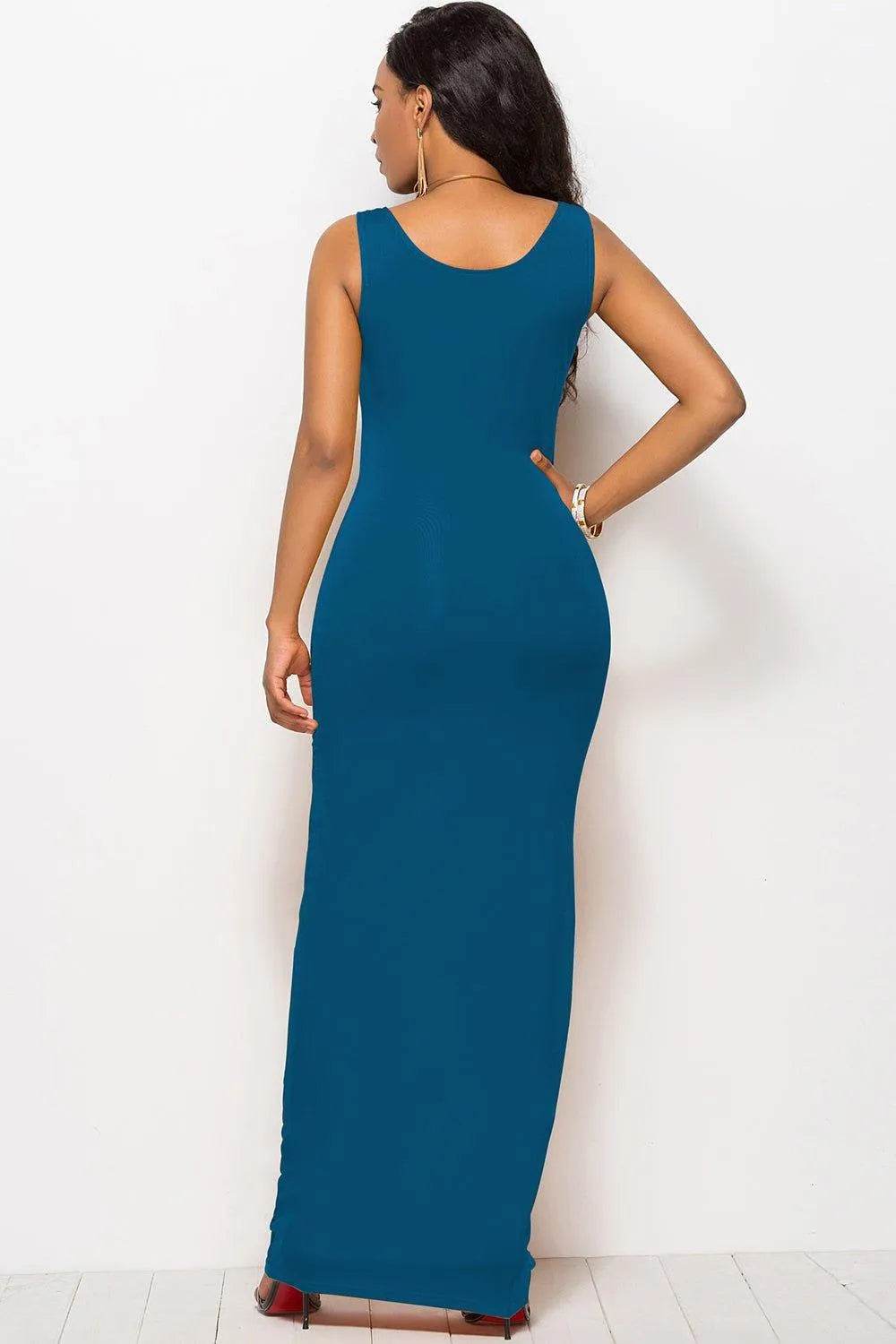 Bona Fide Fashion - Scoop Neck Wide Strap Maxi Dress - Women Fashion - Bona Fide Fashion