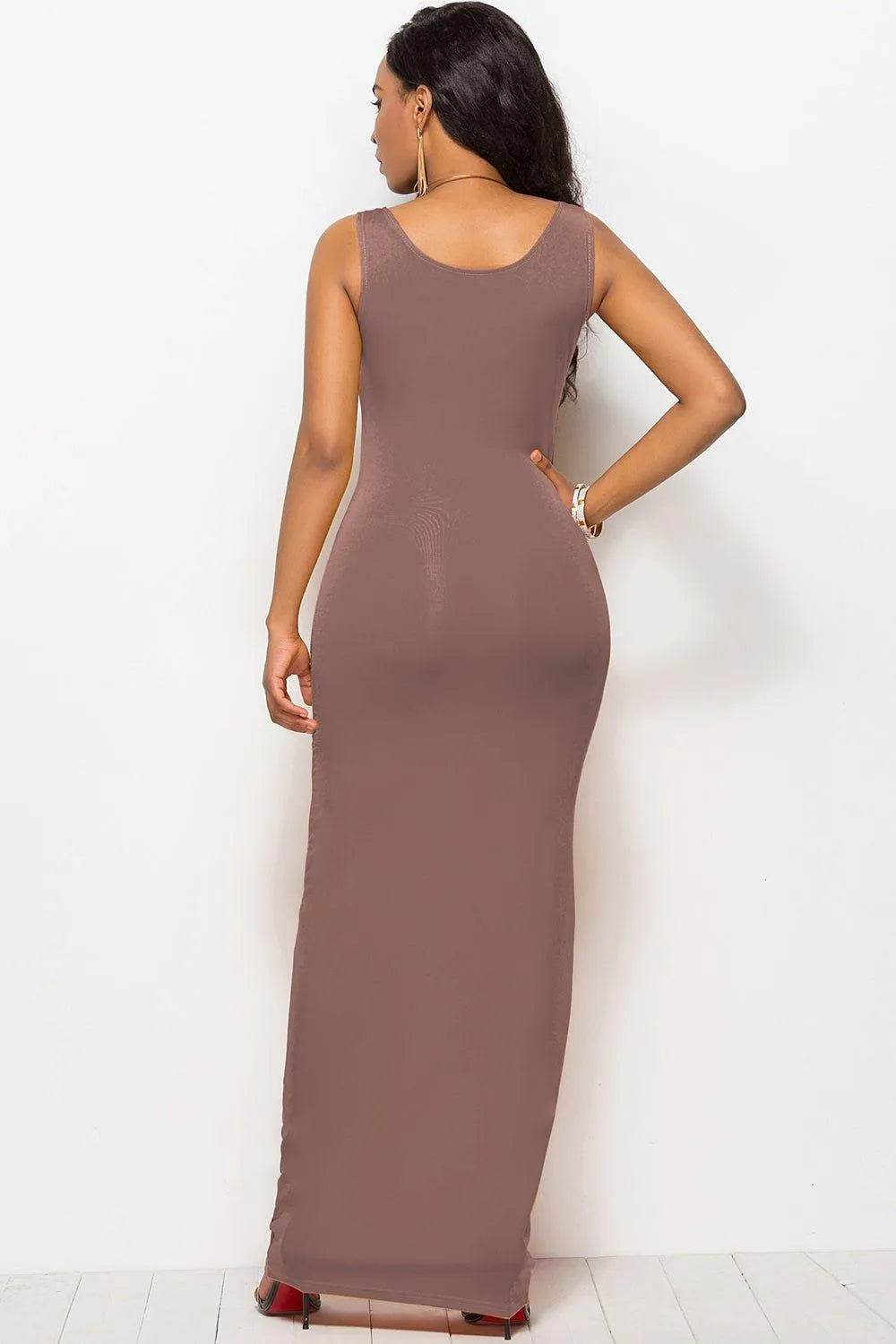 Bona Fide Fashion - Scoop Neck Wide Strap Maxi Dress - Women Fashion - Bona Fide Fashion