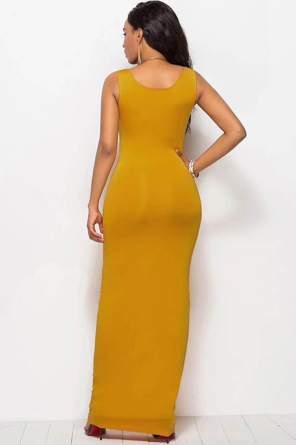 Bona Fide Fashion - Scoop Neck Wide Strap Maxi Dress - Women Fashion - Bona Fide Fashion