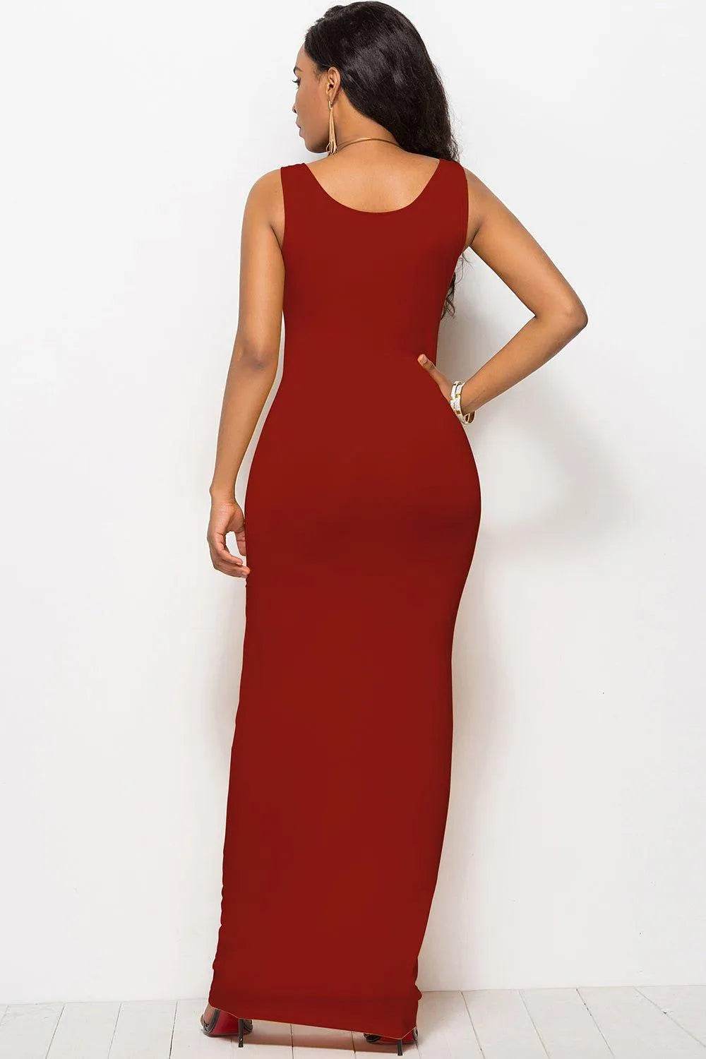 Bona Fide Fashion - Scoop Neck Wide Strap Maxi Dress - Women Fashion - Bona Fide Fashion