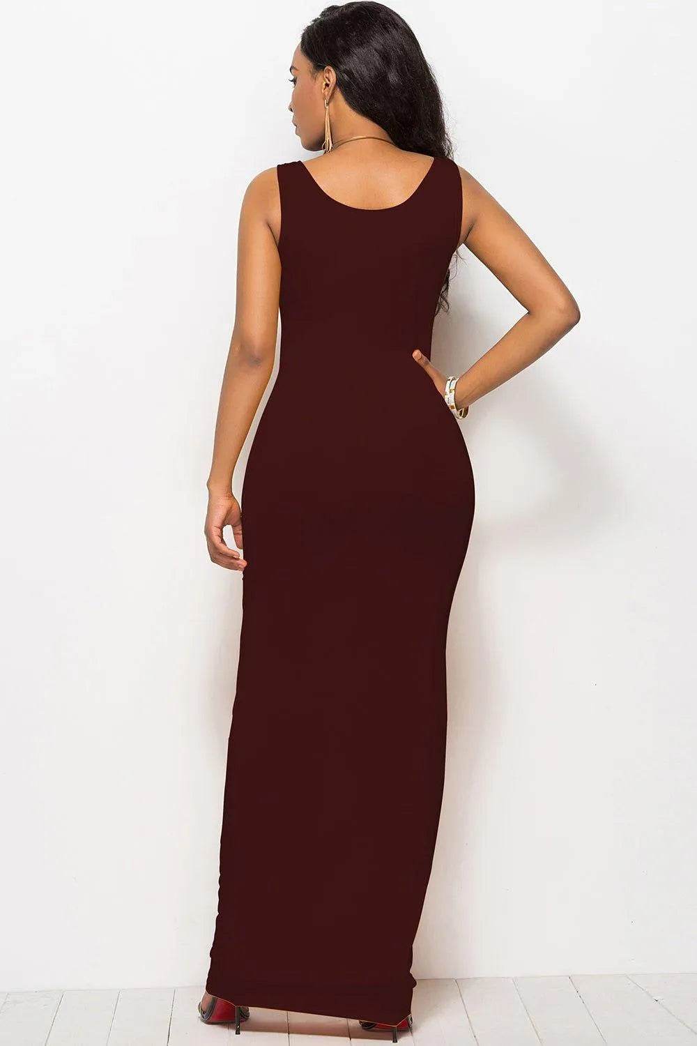 Bona Fide Fashion - Scoop Neck Wide Strap Maxi Dress - Women Fashion - Bona Fide Fashion