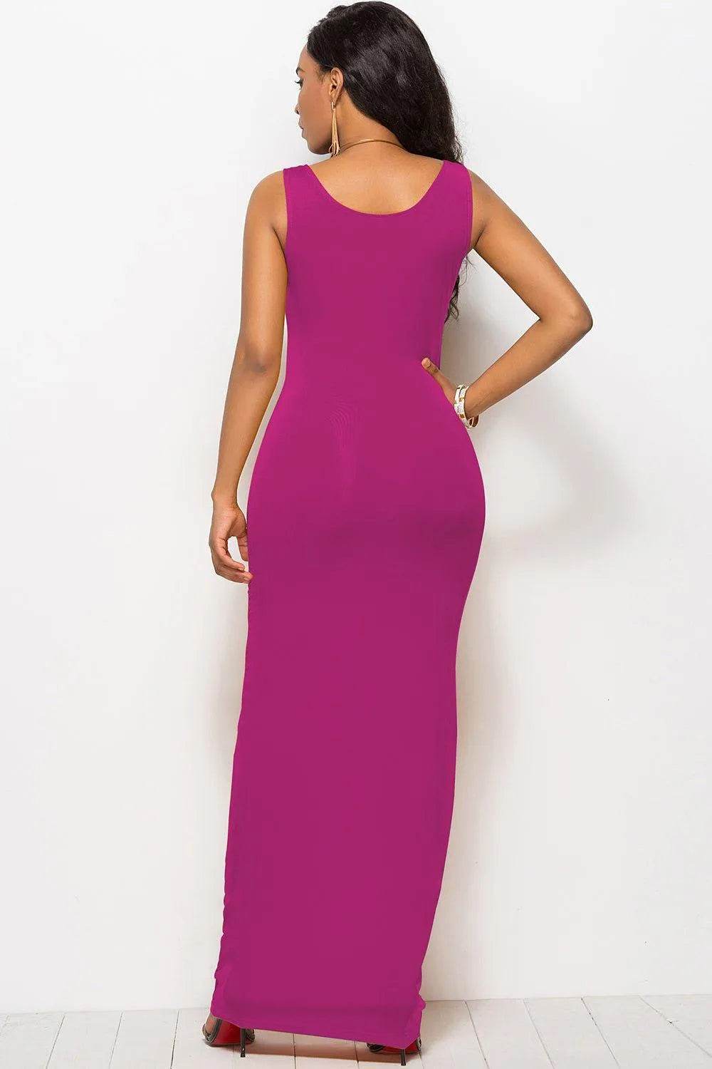 Bona Fide Fashion - Scoop Neck Wide Strap Maxi Dress - Women Fashion - Bona Fide Fashion