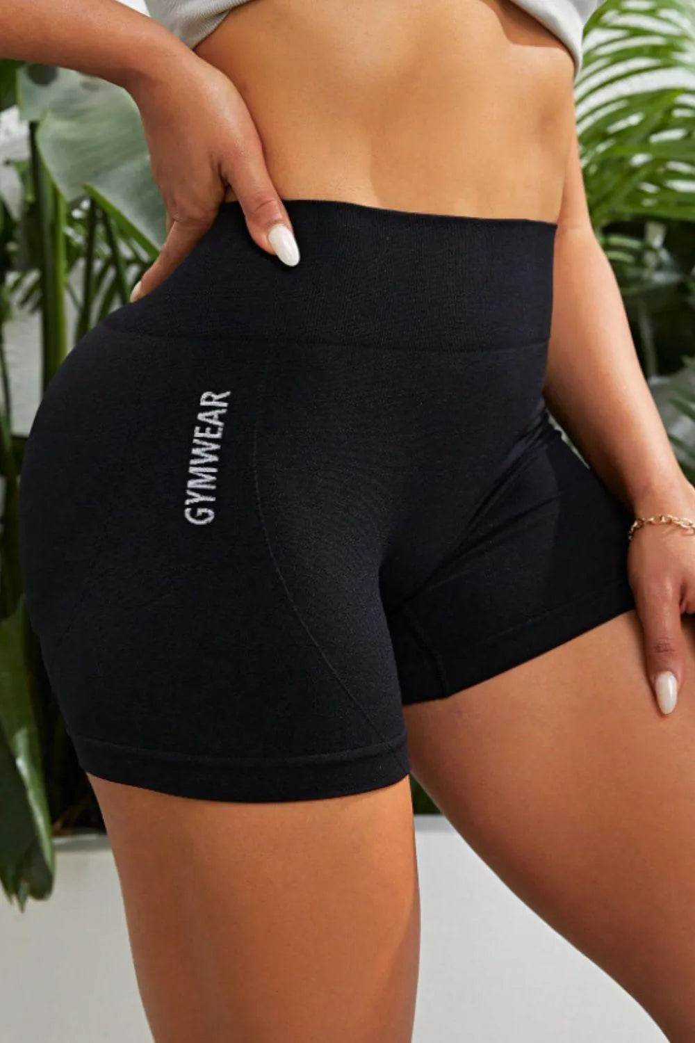 Bona Fide Fashion - Slim Fit High Waistband Active Shorts - Women Fashion - Bona Fide Fashion