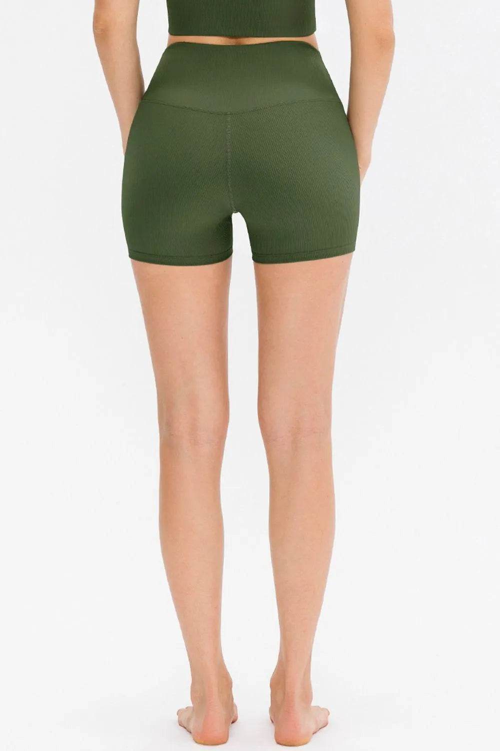 Bona Fide Fashion - Slim Fit Wide Waistband Sports Shorts - Women Fashion - Bona Fide Fashion