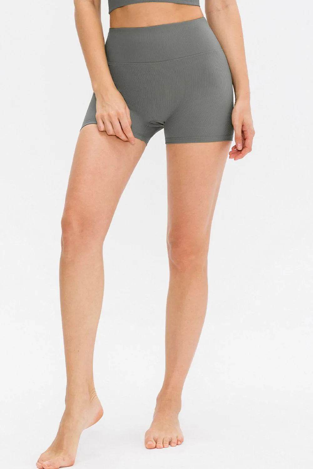 Bona Fide Fashion - Slim Fit Wide Waistband Sports Shorts - Women Fashion - Bona Fide Fashion