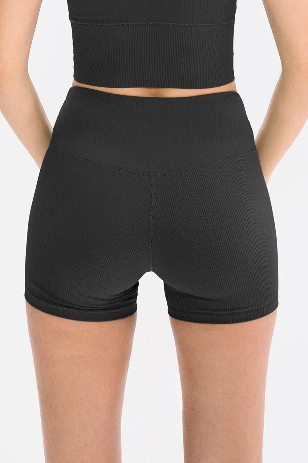Bona Fide Fashion - Slim Fit Wide Waistband Sports Shorts - Women Fashion - Bona Fide Fashion