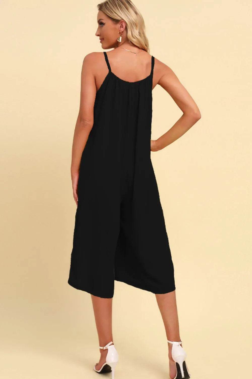 Bona Fide Fashion - Spaghetti Strap Scoop Neck Jumpsuit - Women Fashion - Bona Fide Fashion