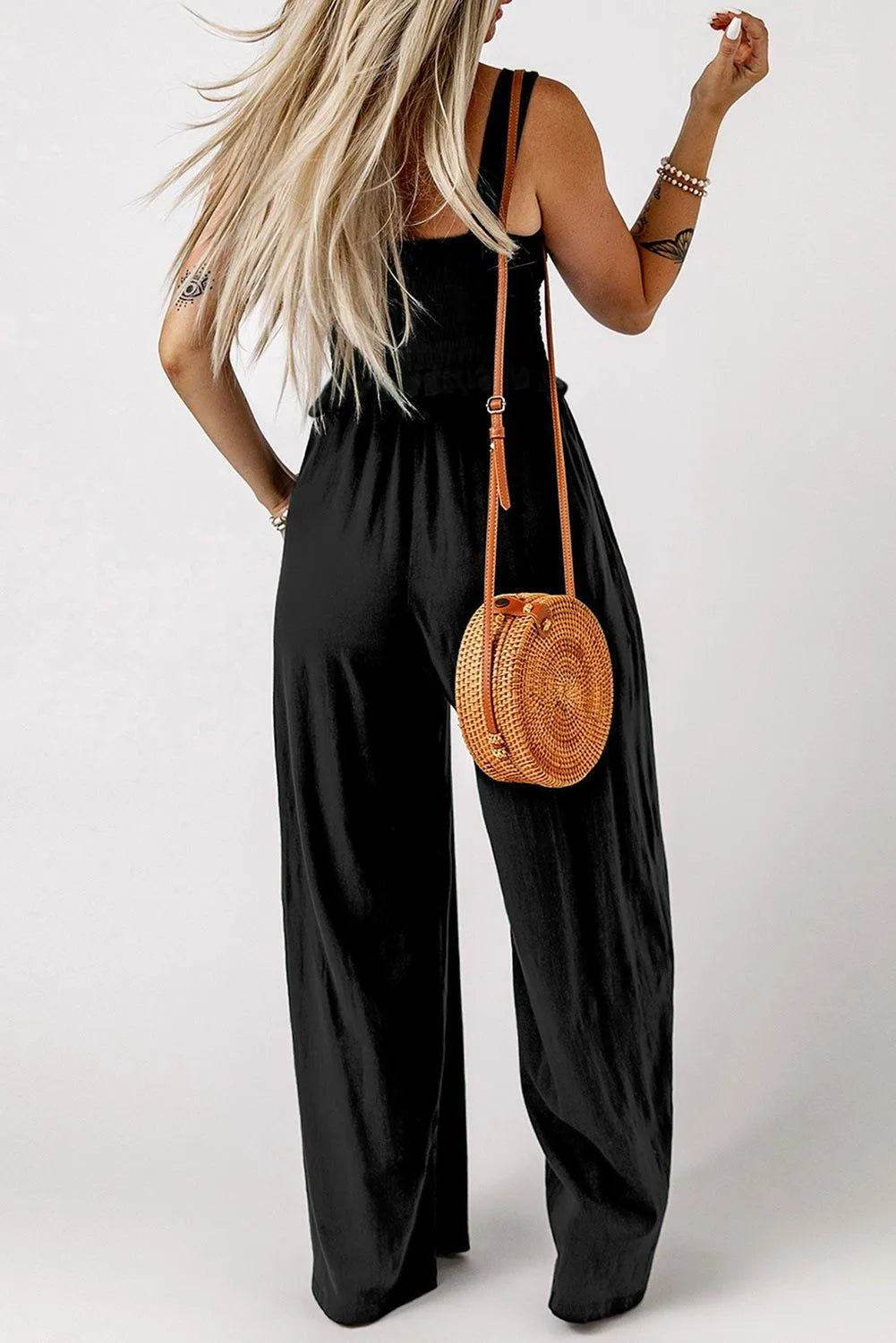 Bona Fide Fashion - Square Neck Cropped Tank Top and Long Pants Set - Women Fashion - Bona Fide Fashion