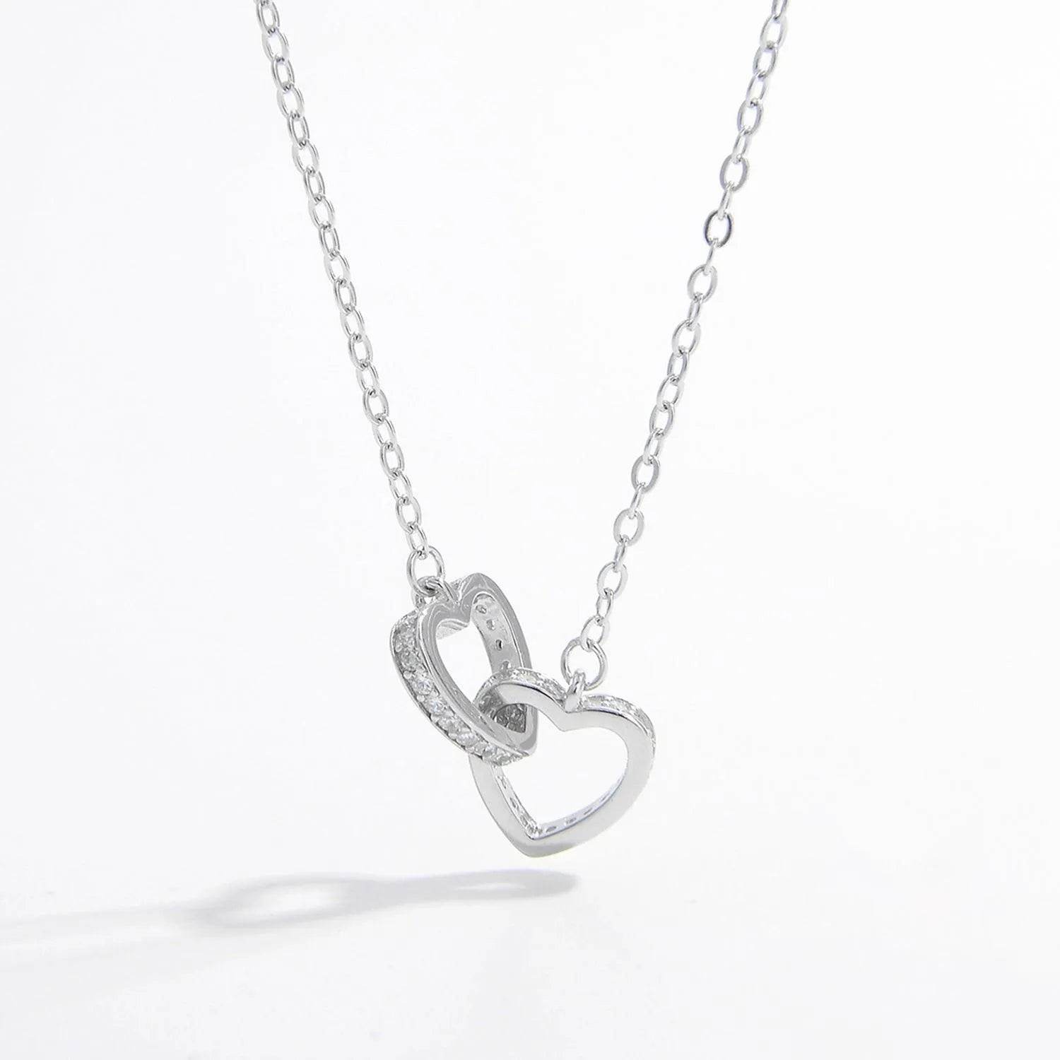 Bona Fide Fashion - Sterling Silver Inlaid Zircon Heart Necklace - Women Fashion - Bona Fide Fashion