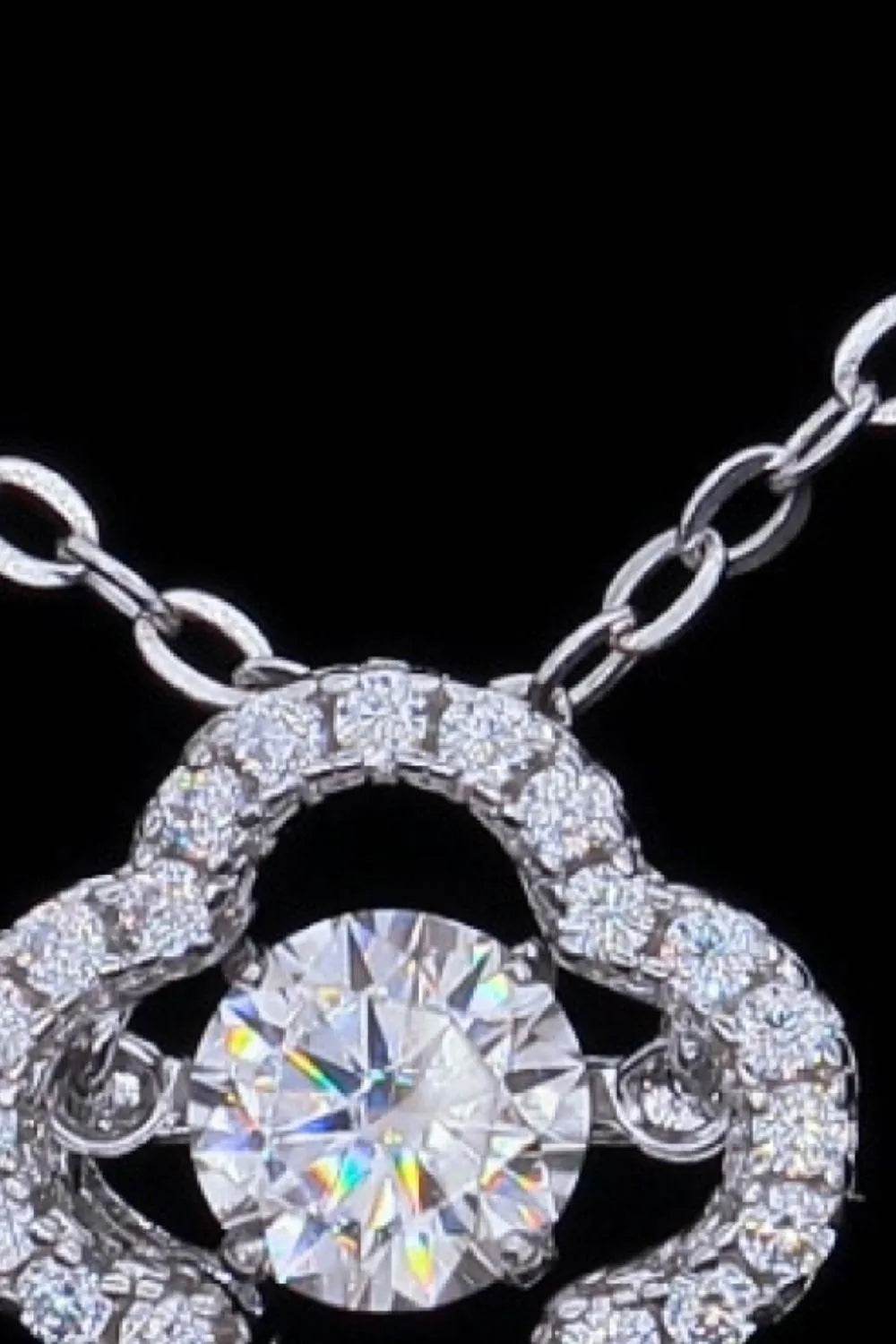 Bona Fide Fashion - Sterling Silver Moissanite Flower Pendant Necklace - Women Fashion - Bona Fide Fashion