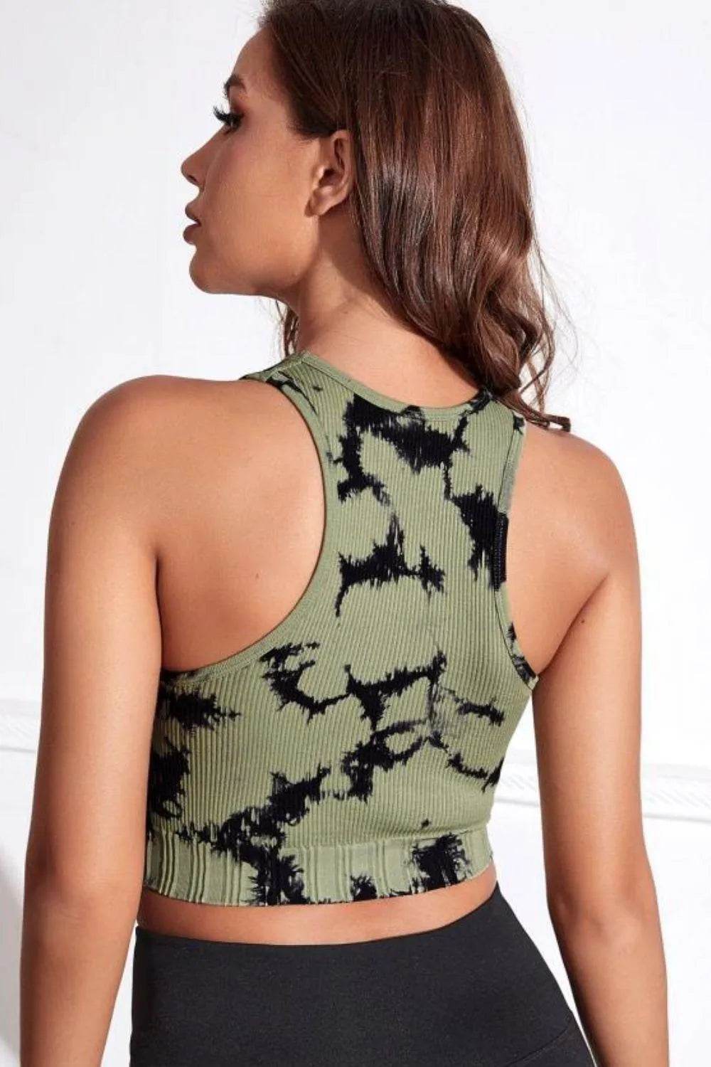 Bona Fide Fashion - Tie-dye Cropped Round Neck Tank Top - Women Fashion - Bona Fide Fashion