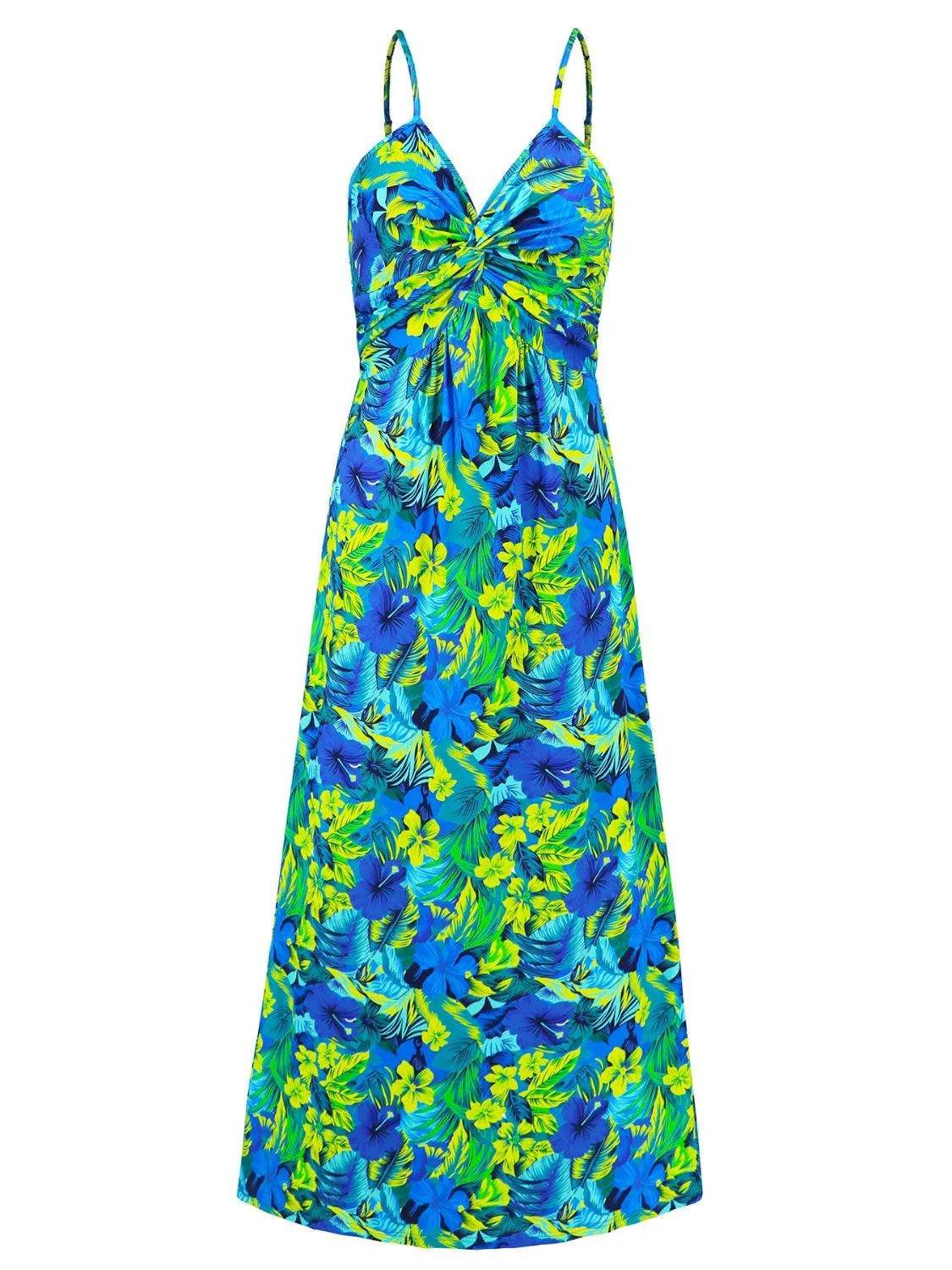 Bona Fide Fashion - Twisted Printed V-Neck Cami Dress - Women Fashion - Bona Fide Fashion