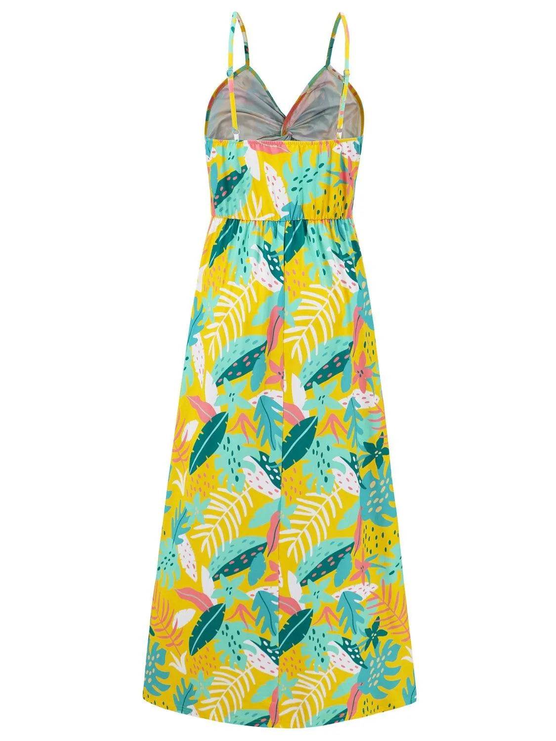 Bona Fide Fashion - Twisted Printed V-Neck Cami Dress - Women Fashion - Bona Fide Fashion