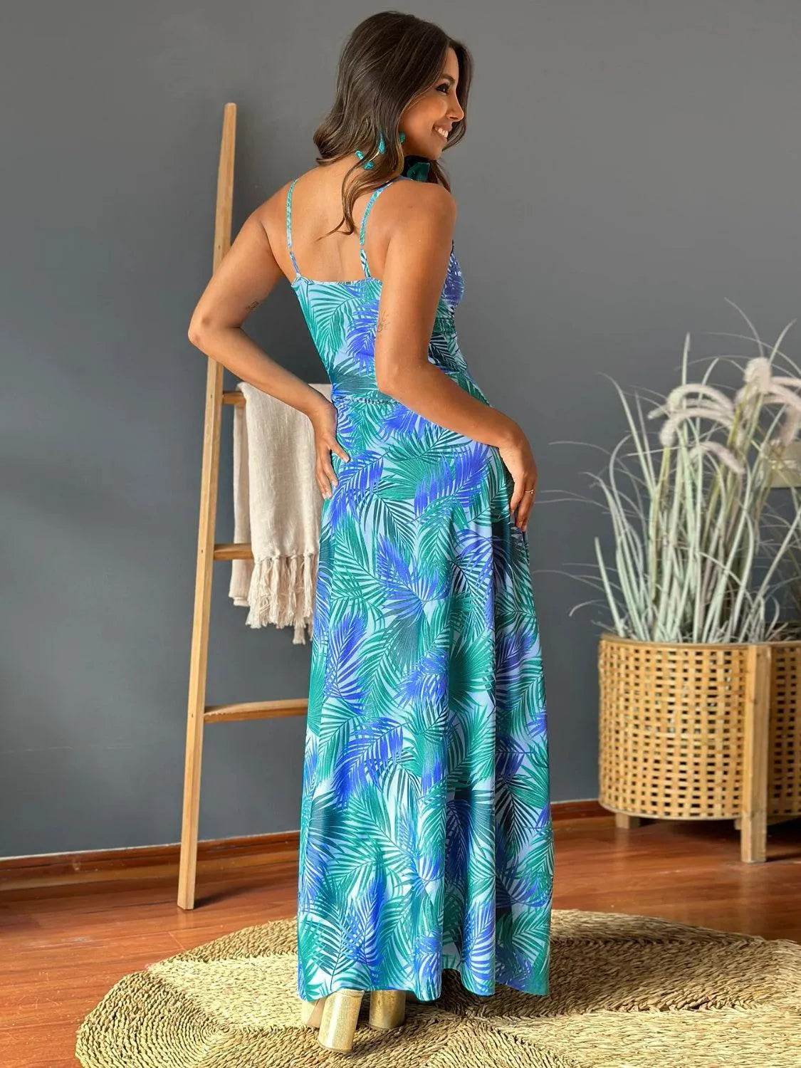 Bona Fide Fashion - Twisted Printed V-Neck Cami Dress - Women Fashion - Bona Fide Fashion