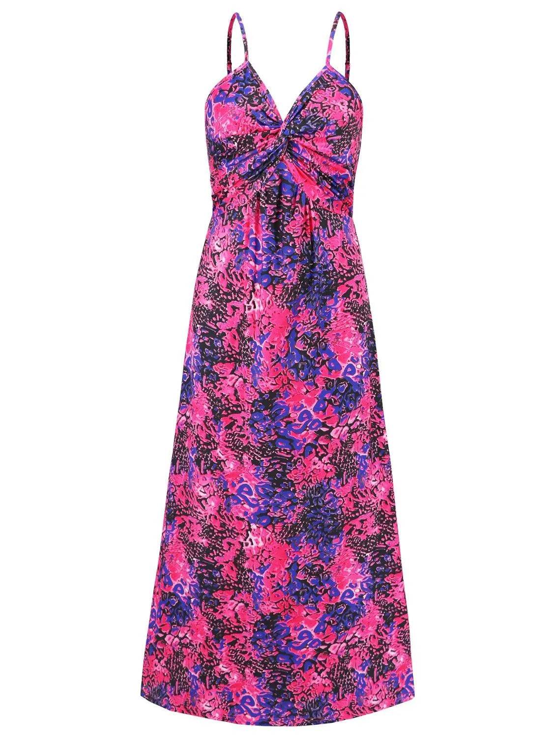 Bona Fide Fashion - Twisted Printed V-Neck Cami Dress - Women Fashion - Bona Fide Fashion