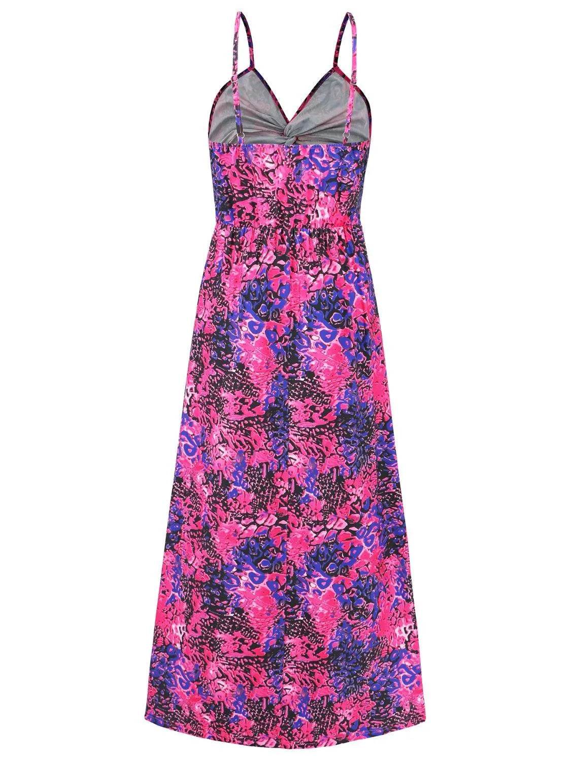 Bona Fide Fashion - Twisted Printed V-Neck Cami Dress - Women Fashion - Bona Fide Fashion